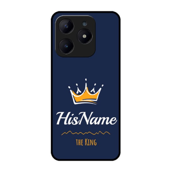 Realme Narzo N63 Custom Glass Phone CaseKing With Name Design