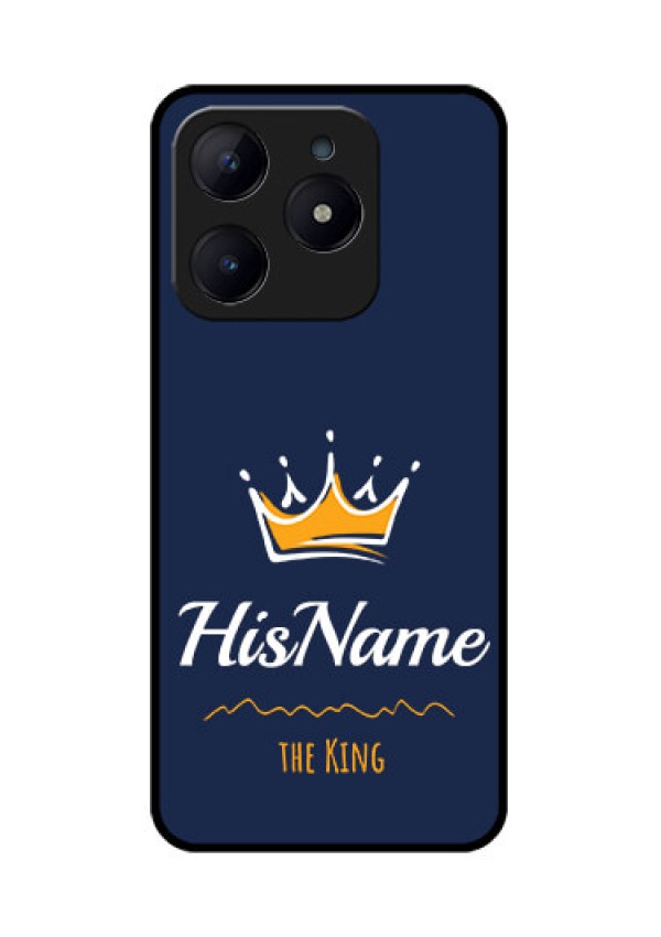 Realme Narzo N63 Custom Glass Phone CaseKing With Name Design