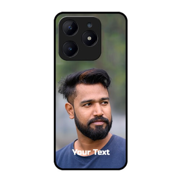 Realme Narzo N63 Custom Glass Phone CasePhoto With Text Design