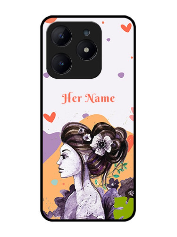 Custom Realme Narzo N63 Custom Glass Phone CaseWoman And Nature Design