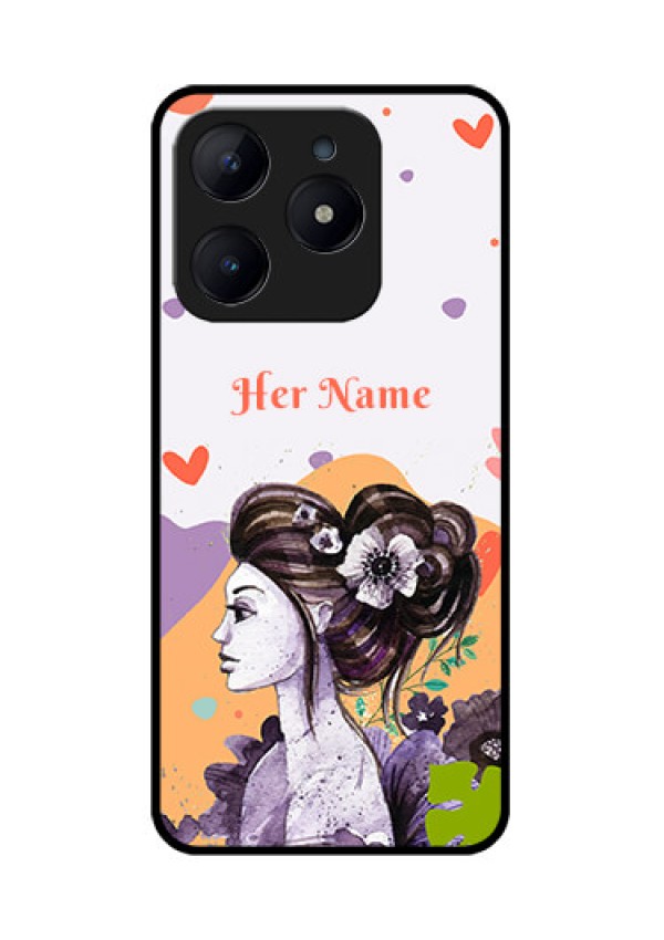 Realme Narzo N63 Custom Glass Phone CaseWoman And Nature Design