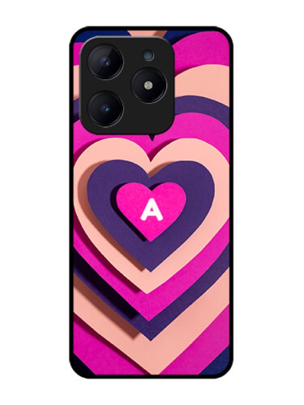Custom Realme Narzo N63 Custom Glass Phone CaseCute Heart Pattern Design