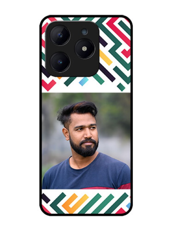 Custom Realme Narzo N63 Custom Glass Phone CaseColorful Maze Pattern Design