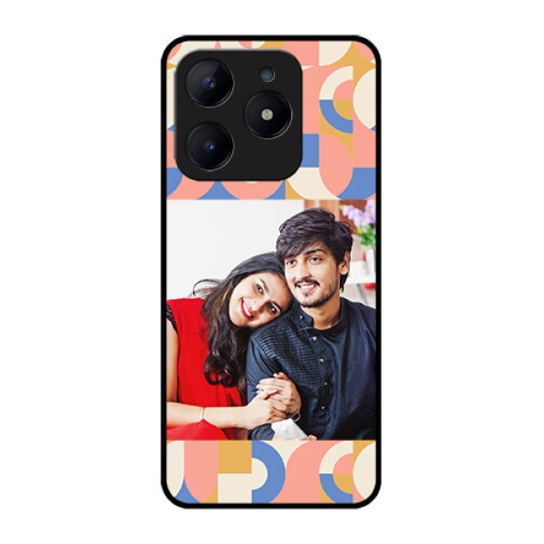 Realme Narzo N63 Custom Glass Phone CaseSemi - Circle Maze Pattern Design Realme Narzo N63 Custom Glass Phone CaseSemi - Circle Maze Pattern Design