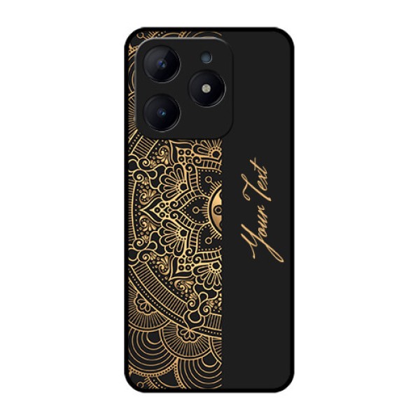 Realme Narzo N63 Custom Glass Phone CaseMandala Art With Custom Text Design Realme Narzo N63 Custom Glass Phone CaseMandala Art With Custom Text Design