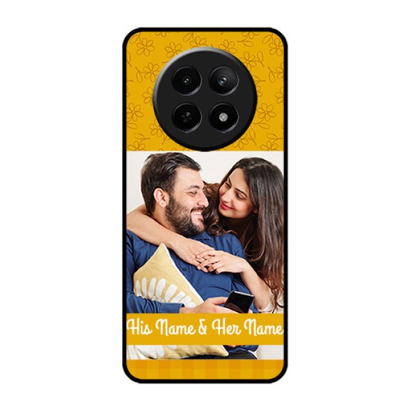 Realme Narzo N65 5G Custom Glass Phone Case - Yellow Floral Design