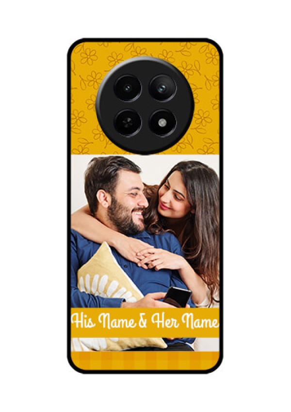 Realme Narzo N65 5G Custom Glass Phone Case - Yellow Floral Design