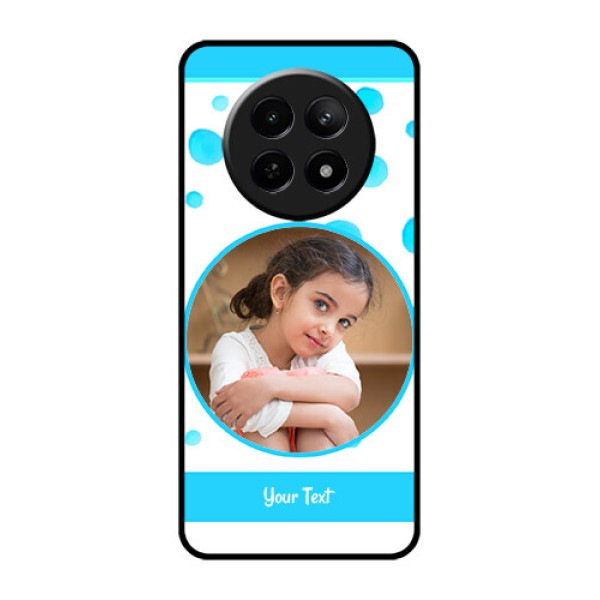 Realme Narzo N65 5G Custom Glass Phone Case - Blue Bubbles Pattern Design Realme Narzo N65 5G Custom Glass Phone Case - Blue Bubbles Pattern Design
