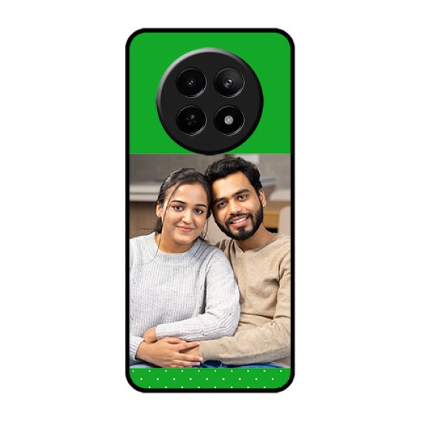 Realme Narzo N65 5G Custom Glass Phone Case - Green Pattern Design