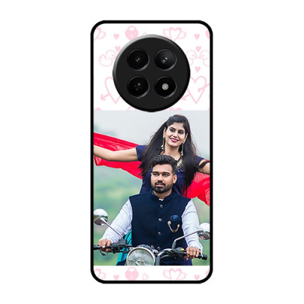 Realme Narzo N65 5G Custom Glass Phone Case - Pink Flying Heart Design Realme Narzo N65 5G Custom Glass Phone Case - Pink Flying Heart Design