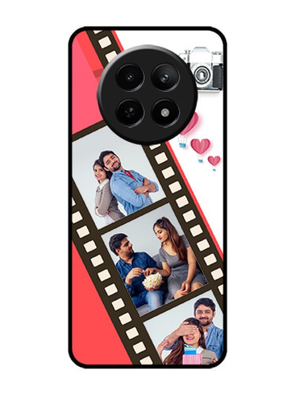 Custom Realme Narzo N65 5G Custom Glass Phone Case - 3 Image Holder With Film Reel