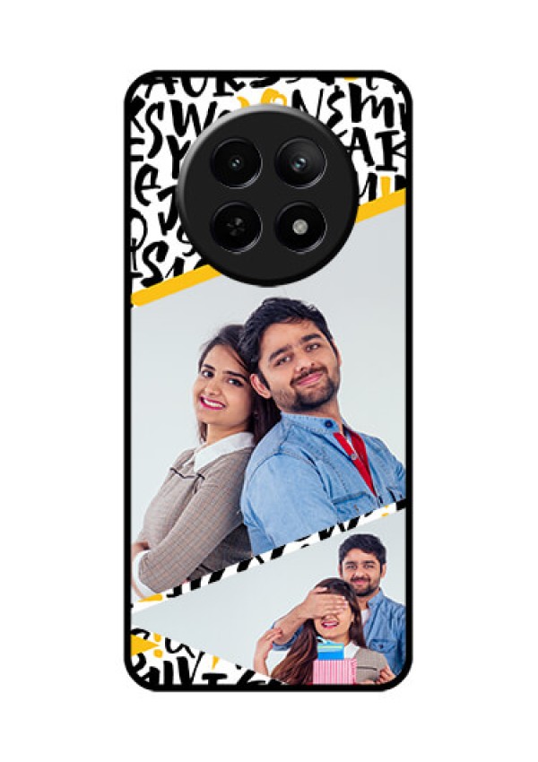 Realme Narzo N65 5G Custom Glass Phone Case - Letters Pattern Design