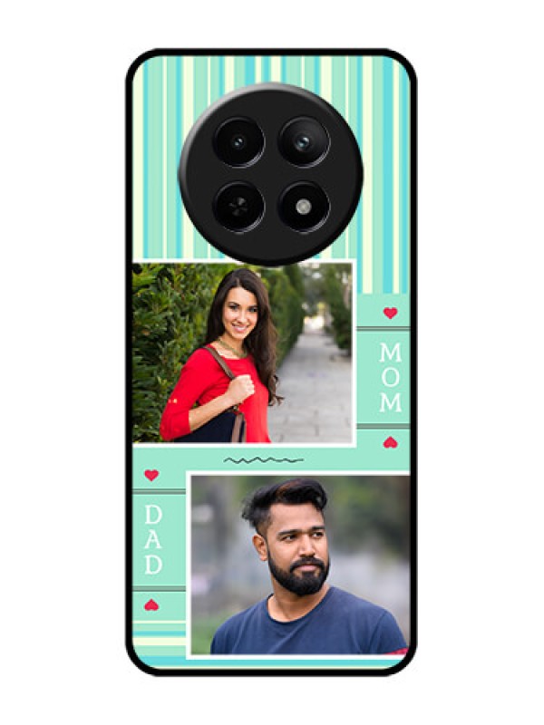 Custom Realme Narzo N65 5G Custom Glass Phone Case - Mom & Dad Pic Design