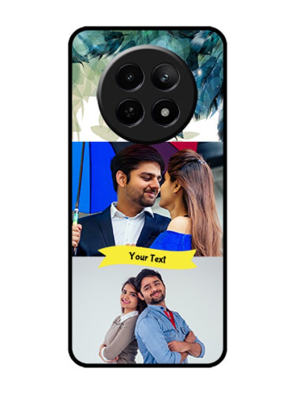 Custom Realme Narzo N65 5G Custom Glass Phone Case - Image With Boho Peacock Feather Design