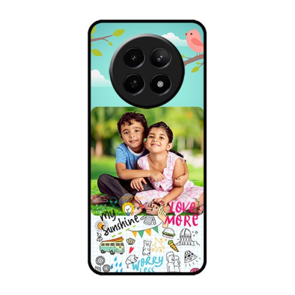 Realme Narzo N65 5G Custom Glass Phone Case - Doodle Love Design