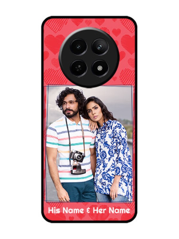 Custom Realme Narzo N65 5G Custom Glass Phone Case - With Red Heart Symbols Design