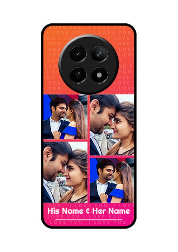 Realme Narzo N65 5G Custom Glass Phone Case - I Love You Pink Design