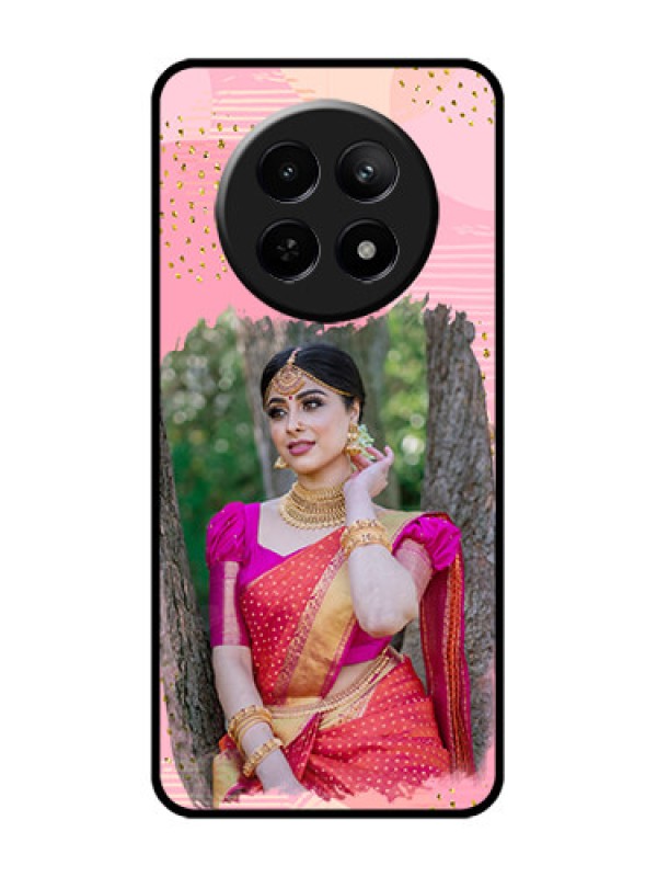 Custom Realme Narzo N65 5G Custom Glass Phone Case - Gold Glitter Splash Design