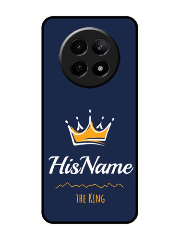 Custom Realme Narzo N65 5G Custom Glass Phone Case - King With Name Design