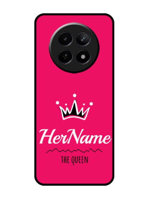 Custom Realme Narzo N65 5G Custom Glass Phone Case - Queen With Name Design