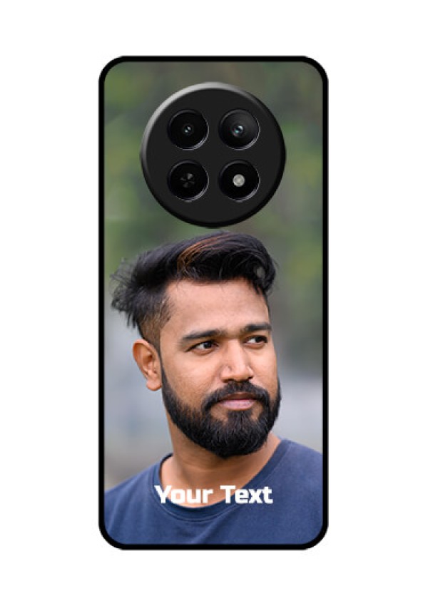 Realme Narzo N65 5G Custom Glass Phone Case - Photo With Text Design