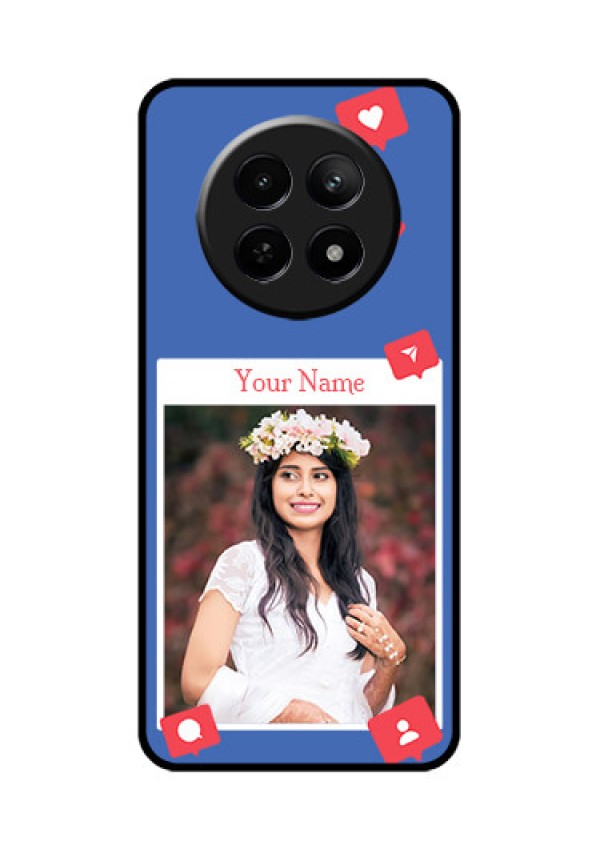 Realme Narzo N65 5G Custom Glass Phone Case - Like Share And Comment Design