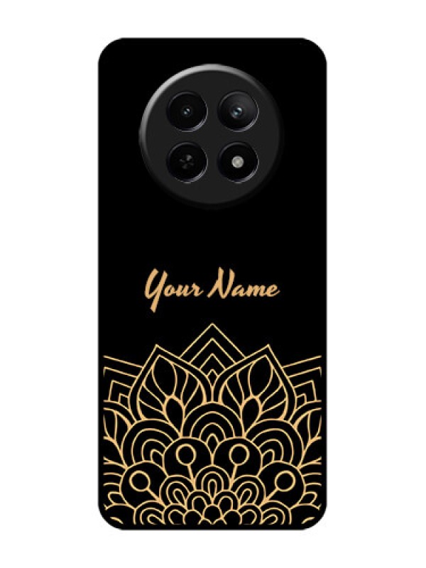 Custom Realme Narzo N65 5G Custom Glass Phone Case - Golden Mandala Design