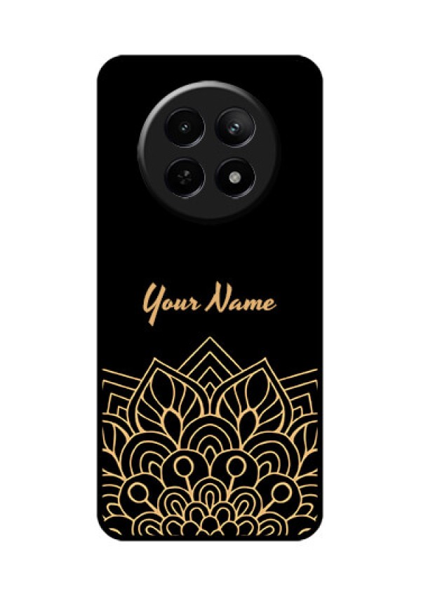Realme Narzo N65 5G Custom Glass Phone Case - Golden Mandala Design