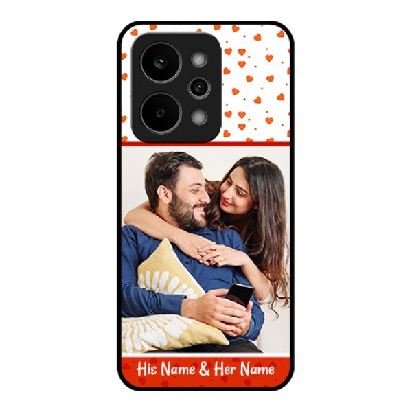 Realme Narzo Power 5G Custom Glass Phone Case - Orange Love Symbol Design