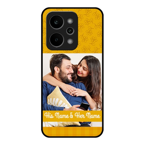 Realme Narzo Power 5G Custom Glass Phone Case - Yellow Floral Design