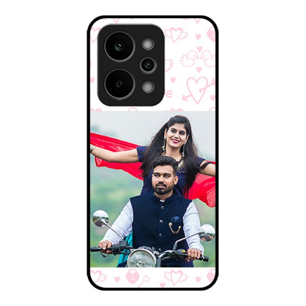 Realme Narzo Power 5G Custom Glass Phone Case - Pink Flying Heart Design Realme Narzo Power 5G Custom Glass Phone Case - Pink Flying Heart Design