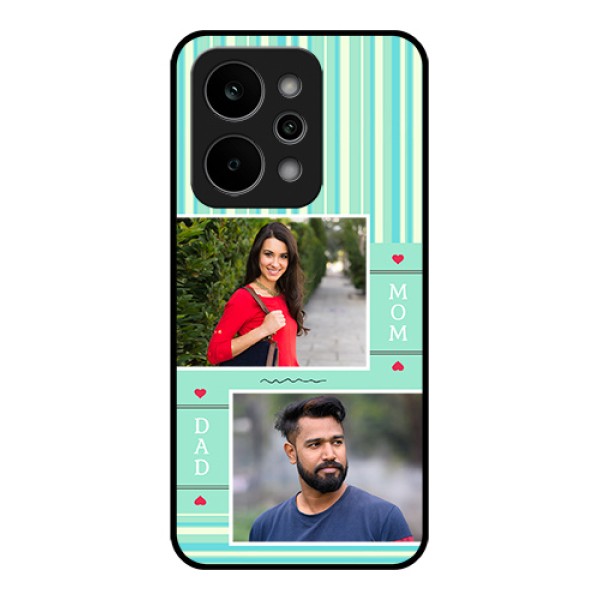 Realme Narzo Power 5G Custom Glass Phone Case - Mom & Dad Pic Design