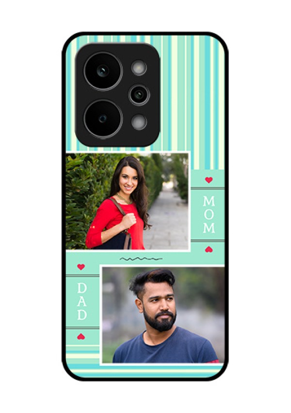 Realme Narzo Power 5G Custom Glass Phone Case - Mom & Dad Pic Design