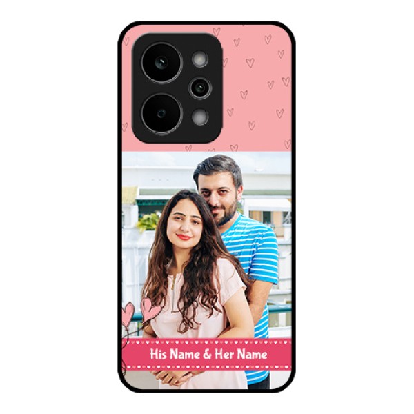 Realme Narzo Power 5G Custom Glass Phone Case - Love Design Peach Color Realme Narzo Power 5G Custom Glass Phone Case - Love Design Peach Color