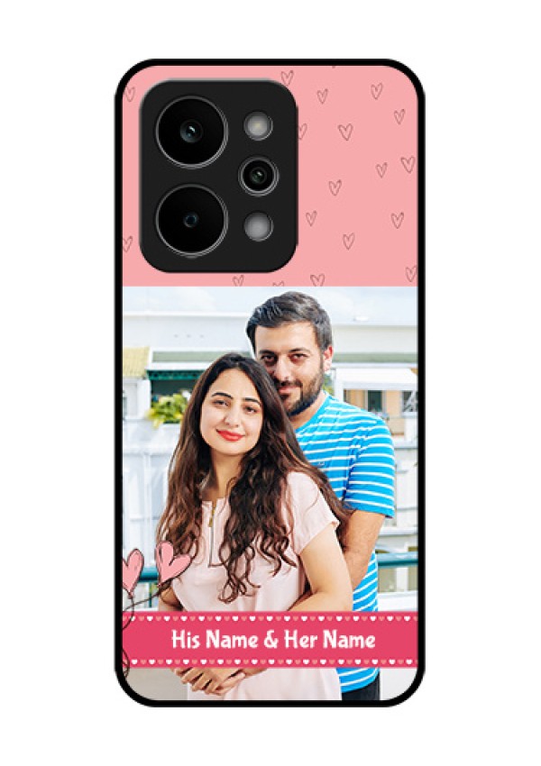 Realme Narzo Power 5G Custom Glass Phone Case - Love Design Peach Color