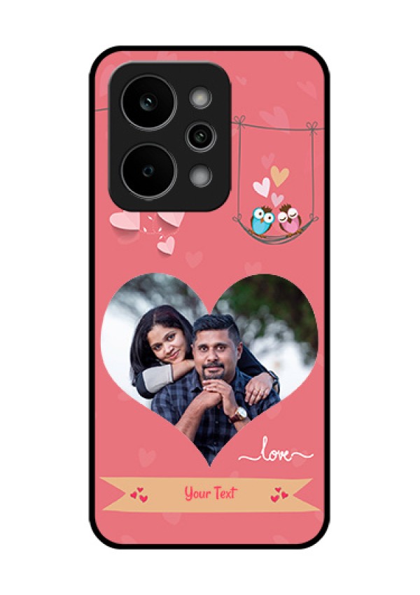 Realme Narzo Power 5G Custom Glass Phone Case - Peach Color Love Design
