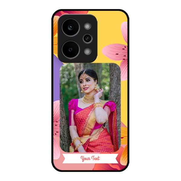 Realme Narzo Power 5G Custom Glass Phone Case - 3 Image With Vintage Floral Design Realme Narzo Power 5G Custom Glass Phone Case - 3 Image With Vintage Floral Design
