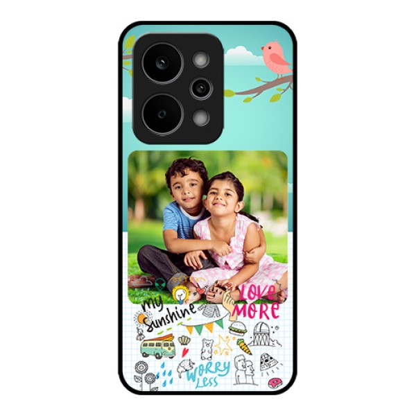 Realme Narzo Power 5G Custom Glass Phone Case - Doodle Love Design