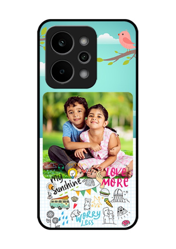Realme Narzo Power 5G Custom Glass Phone Case - Doodle Love Design