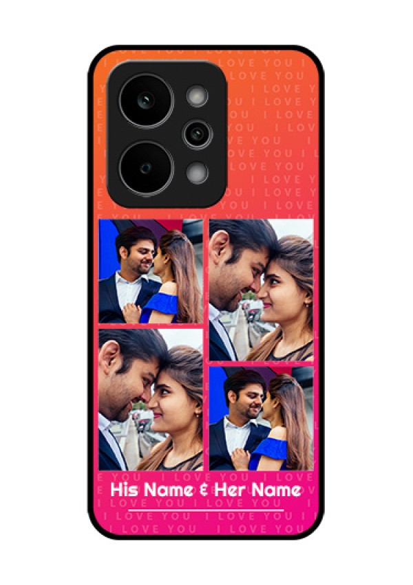 Realme Narzo Power 5G Custom Glass Phone Case - I Love You Pink Design