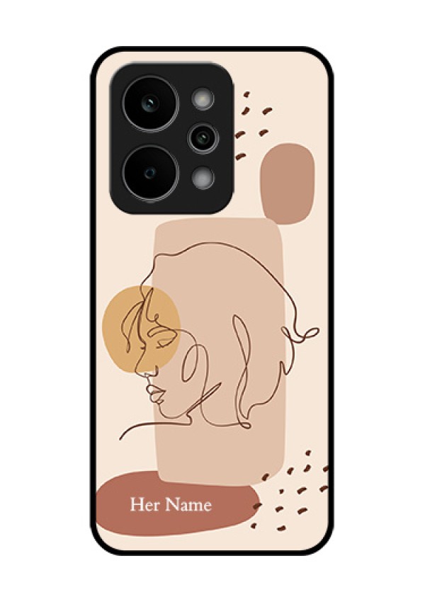 Realme Narzo Power 5G Custom Glass Phone Case - Calm Woman Line Art Design
