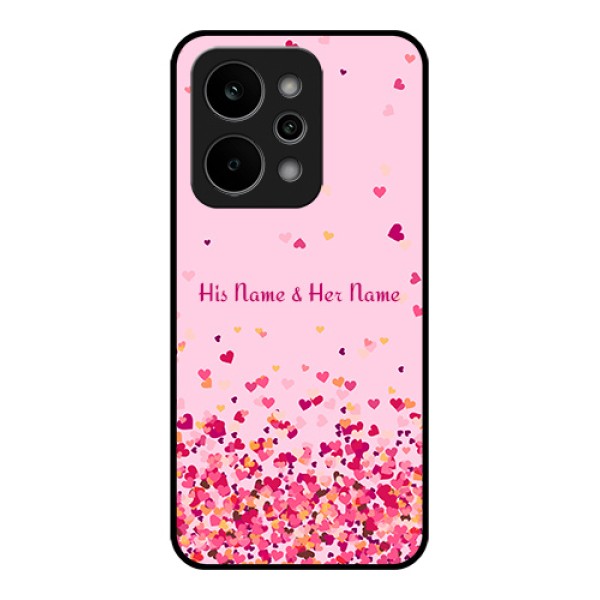 Realme Narzo Power 5G Custom Glass Phone Case - Floating Hearts Design Realme Narzo Power 5G Custom Glass Phone Case - Floating Hearts Design