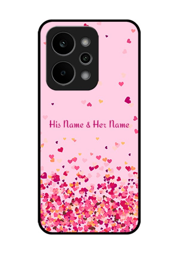 Realme Narzo Power 5G Custom Glass Phone Case - Floating Hearts Design