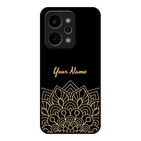 Realme Narzo Power 5G Custom Glass Phone Case - Golden Mandala Design