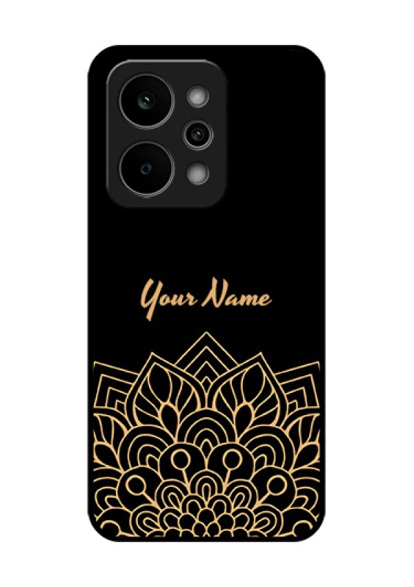 Realme Narzo Power 5G Custom Glass Phone Case - Golden Mandala Design
