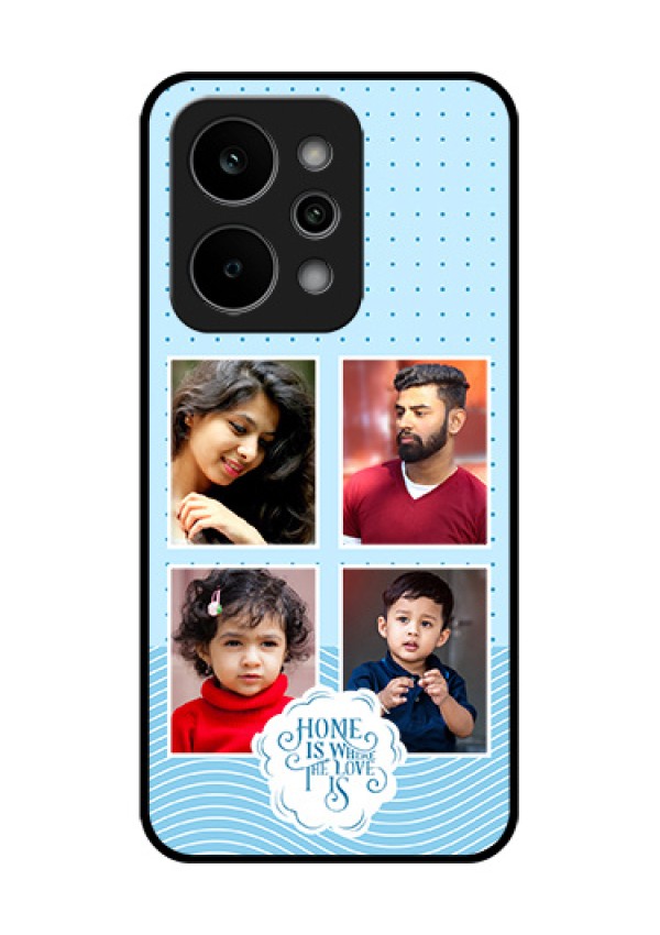 Realme Narzo Power 5G Custom Glass Phone Case - Cute Love Quote With 4 Pic Upload Design