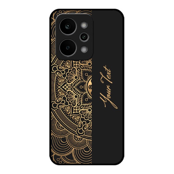 Realme Narzo Power 5G Custom Glass Phone Case - Mandala Art With Custom Text Design Realme Narzo Power 5G Custom Glass Phone Case - Mandala Art With Custom Text Design