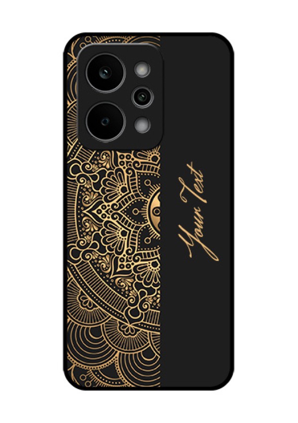 Realme Narzo Power 5G Custom Glass Phone Case - Mandala Art With Custom Text Design