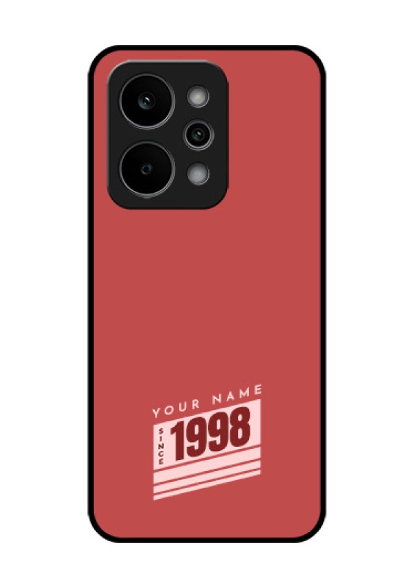 Realme Narzo Power 5G Custom Glass Phone Case - Red Custom Year Of Birth Design