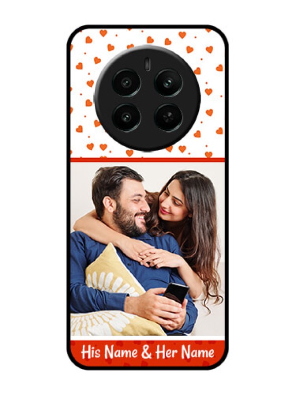 Custom Realme P1 5G Custom Glass Phone Case - Orange Love Symbol Design